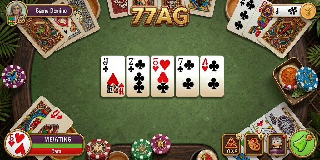 Tampilan permainan Domino yang menantang dan seru di 77AG.
