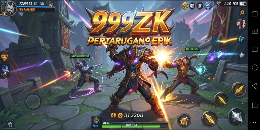 Gameplay pertarungan mendebarkan di <strong>999ZK</strong> dengan karakter yang bertenaga.