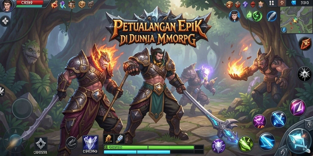 Tampilan gameplay CRS99 yang memukau dan penuh aksi di dunia MMORPG.