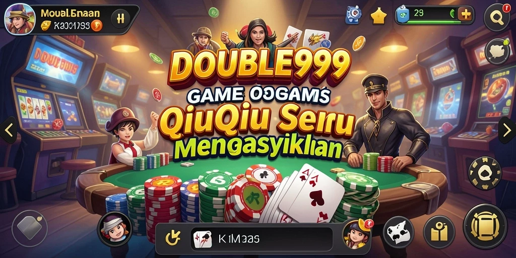 Screenshot utama DOUBLE999 menampilkan gameplay QiuQiu yang seru.