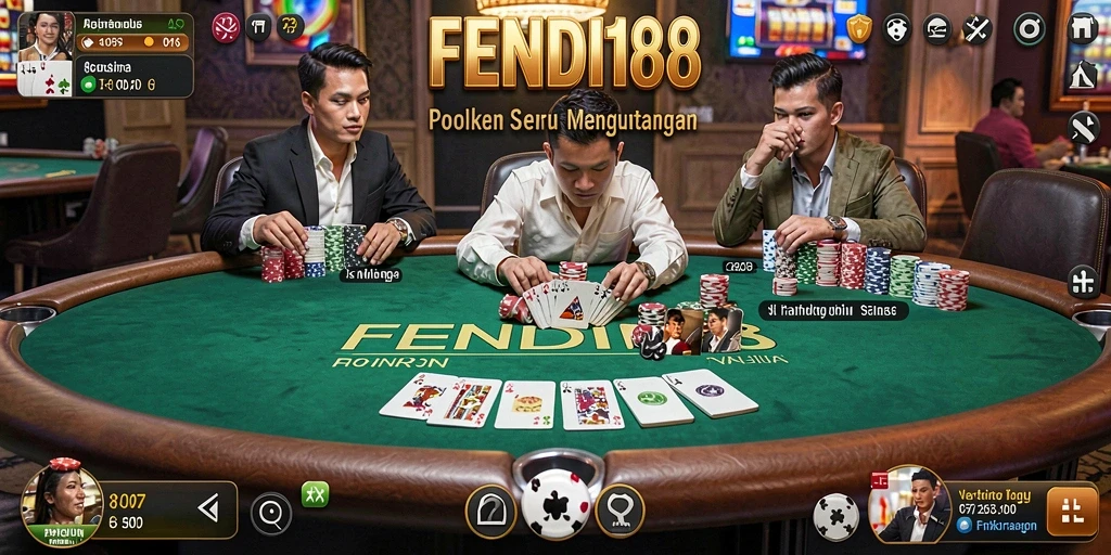 Tampilan gameplay seru dari FENDI188 yang menyajikan poker.