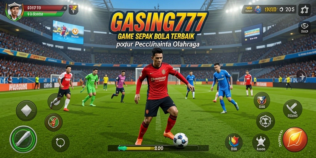 Screenshot GASING777 menampilkan momen seru di lapangan sepak bola.