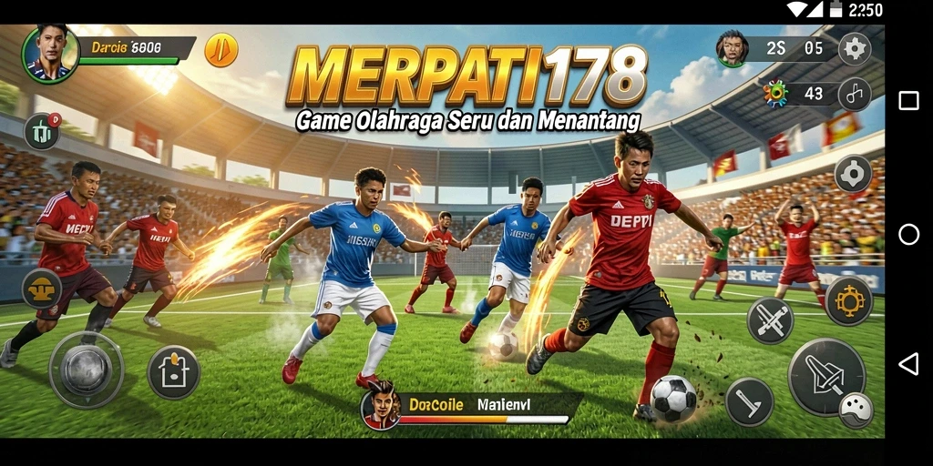 Screenshot MERPATI178 menampilkan aksi mendebarkan dalam permainan olahraga.