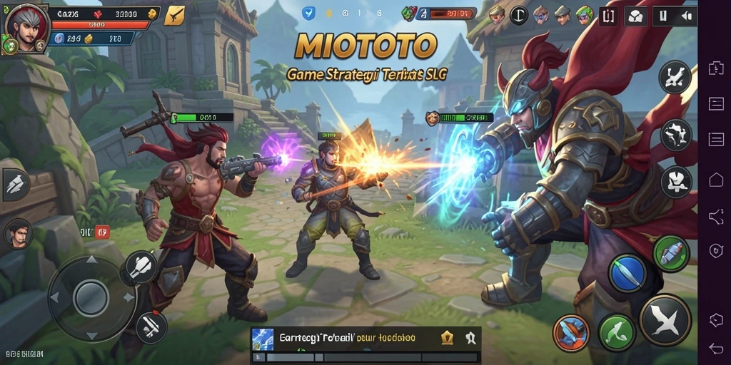 Tangkapan layar gameplay MIOTOTO menampilkan strategi intens dan grafis menawan.