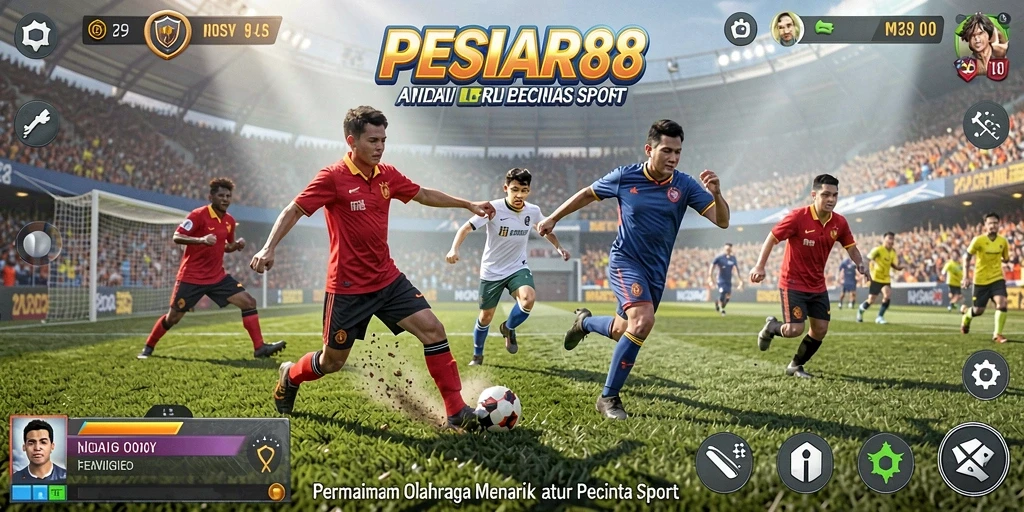 Tampilkan gameplay menarik PESIAR88 dengan grafis olahraga yang halus.
