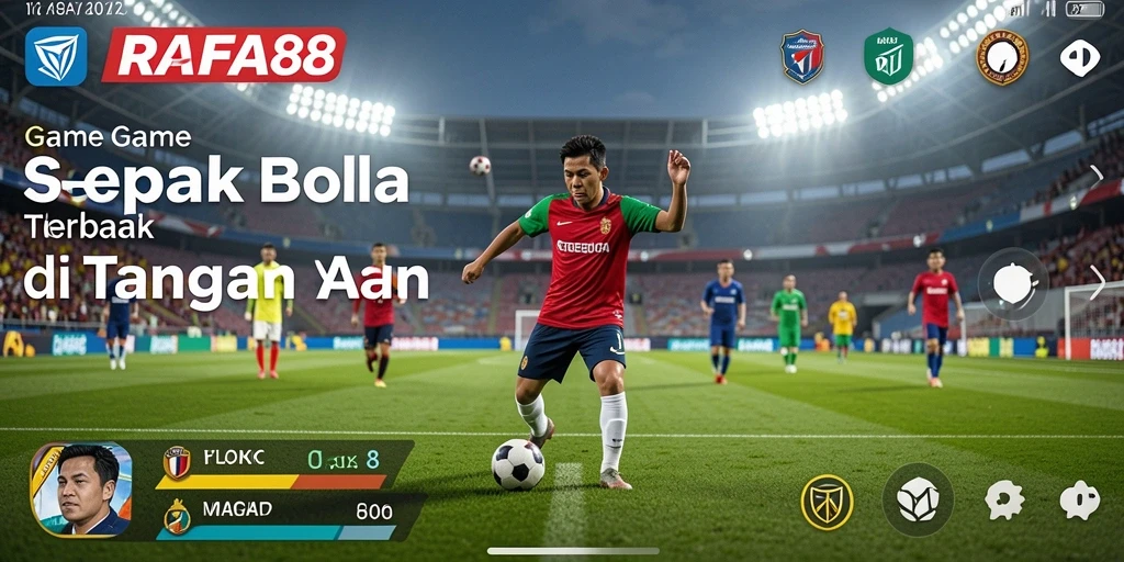 Screenshot gameplay RAFA88 menampilkan aksi seru di lapangan sepak bola.