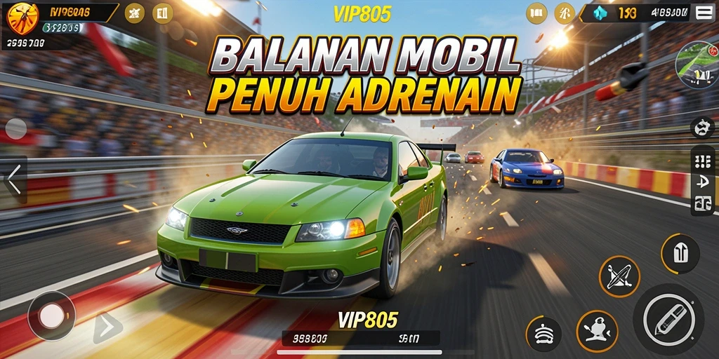 Gameplay balapan mobil yang mendebarkan di VIP805.
