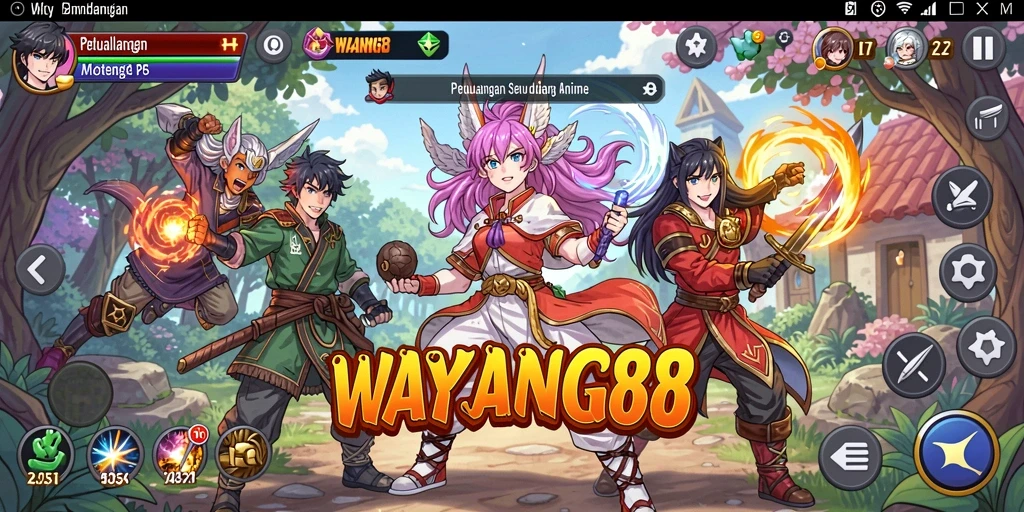 Tangkapan layar gameplay WAYANG88 dengan karakter anime yang menawan.